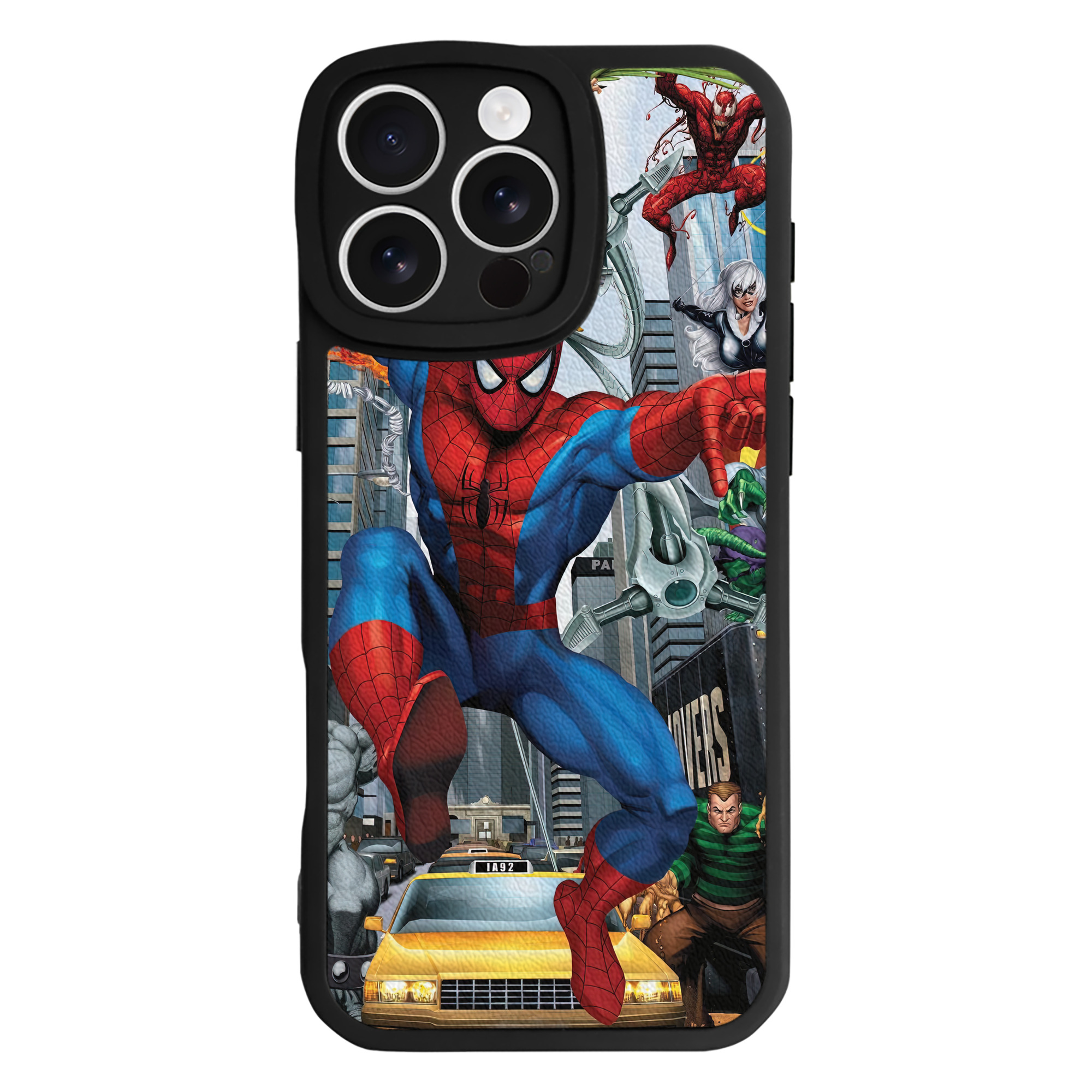 Spider Man スパイダーマン 【iPhone 16シリーズ対応】シリコンスマホケース（レザー調） 材質：シリコン